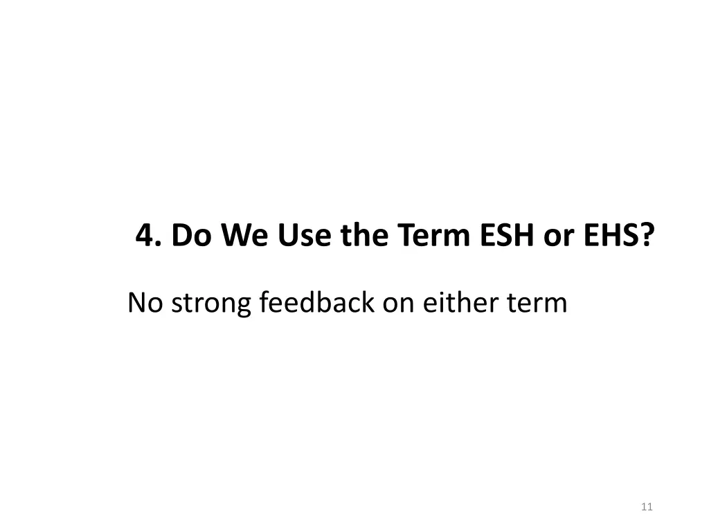 4 do we use the term esh or ehs