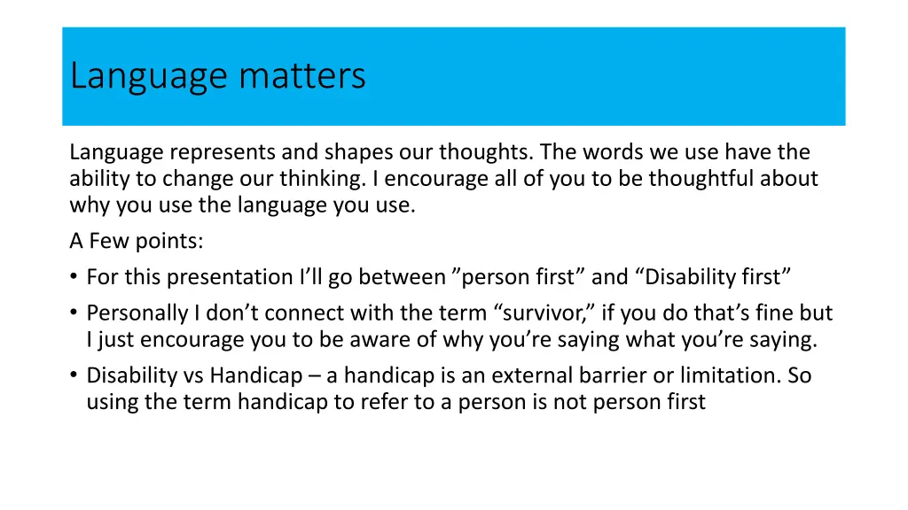 language matters
