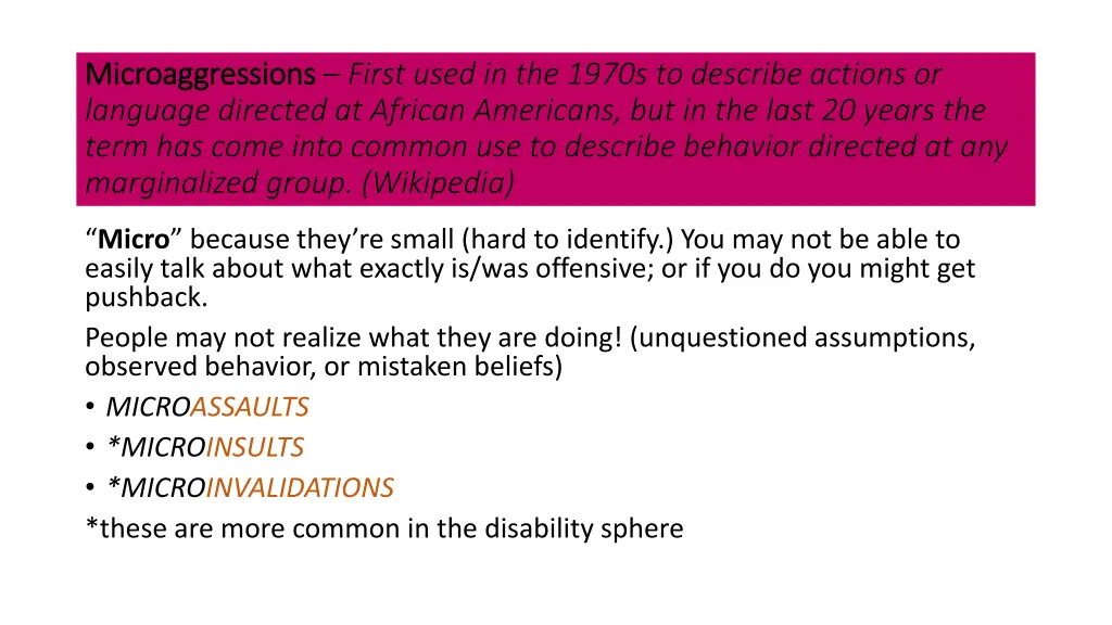 microaggressions microaggressions first used