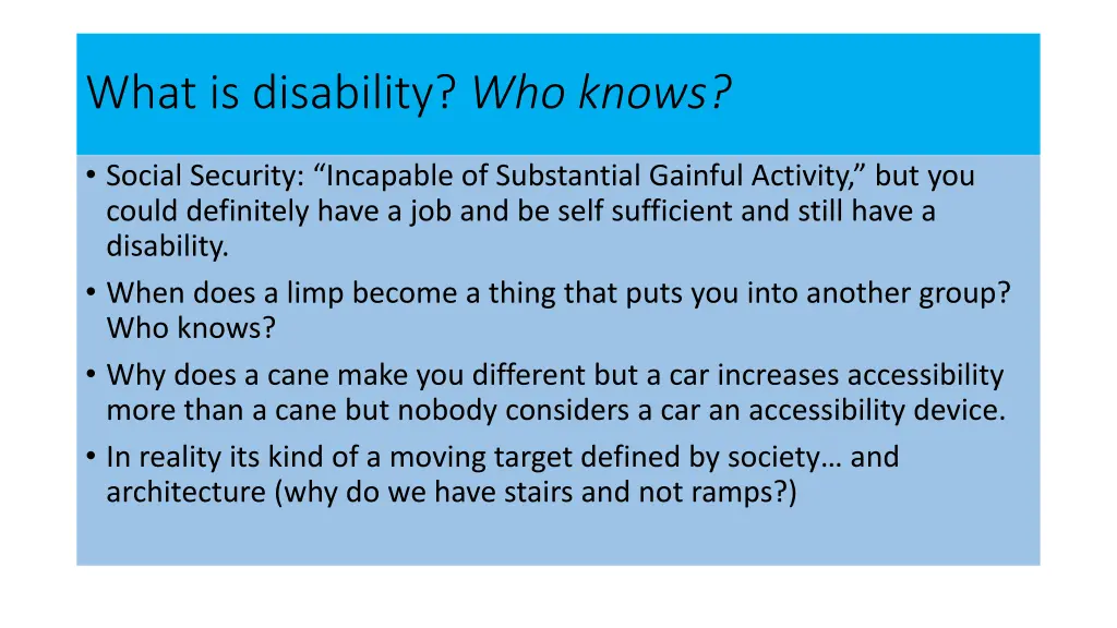 what is disability who knows