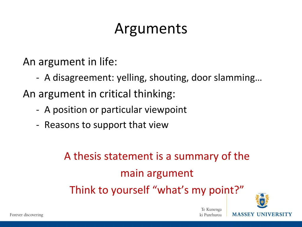 arguments