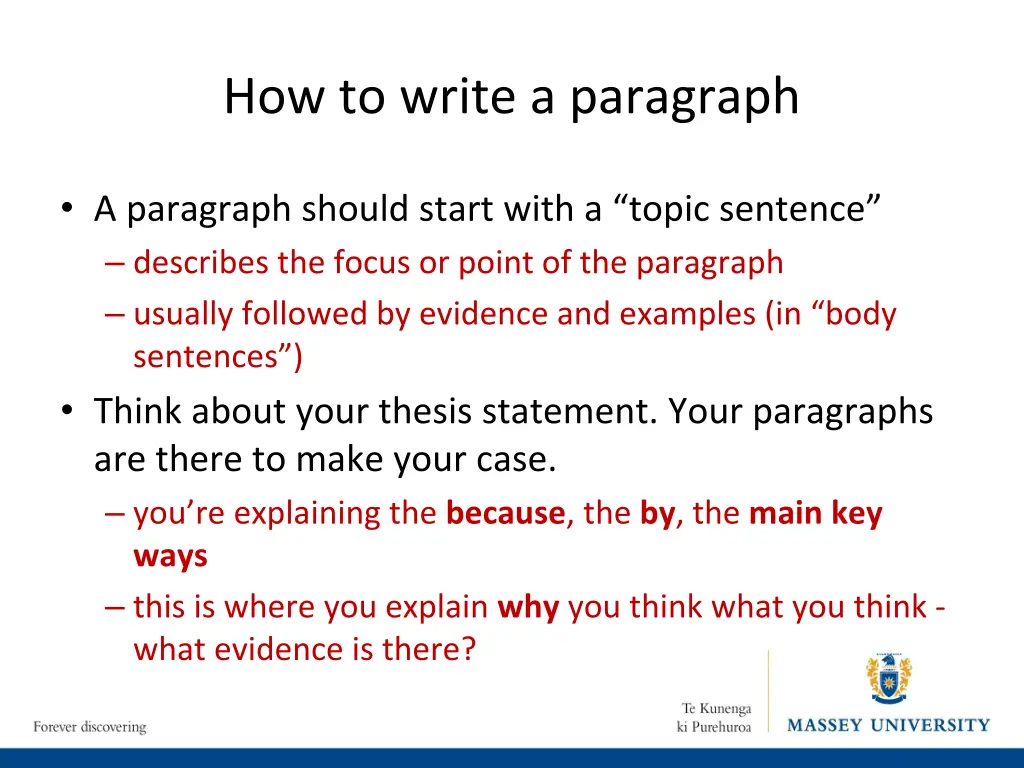how to write a paragraph