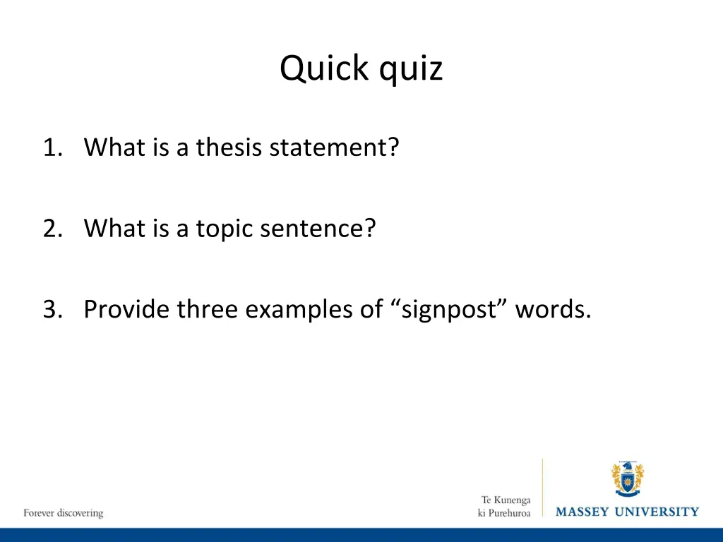 quick quiz