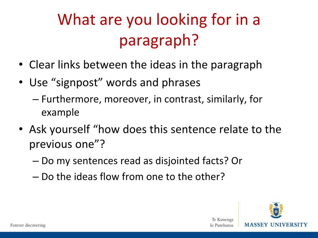 what are you looking for in a paragraph 1