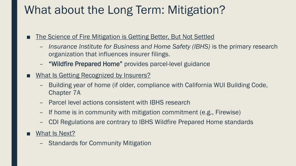 what about the long term mitigation