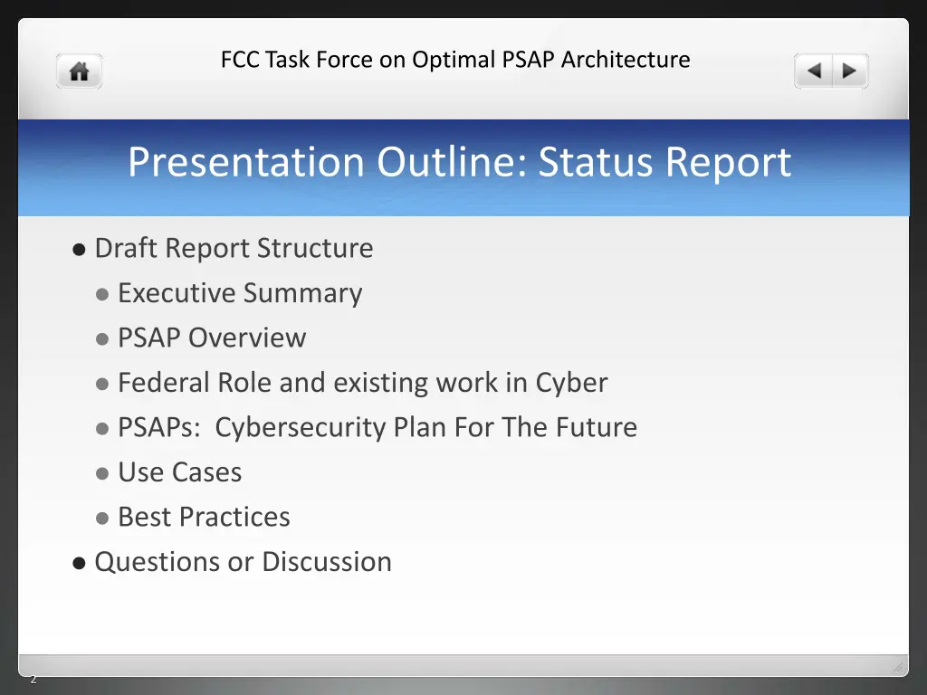 fcc task force on optimal psap architecture