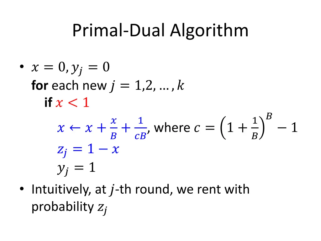 primal dual algorithm