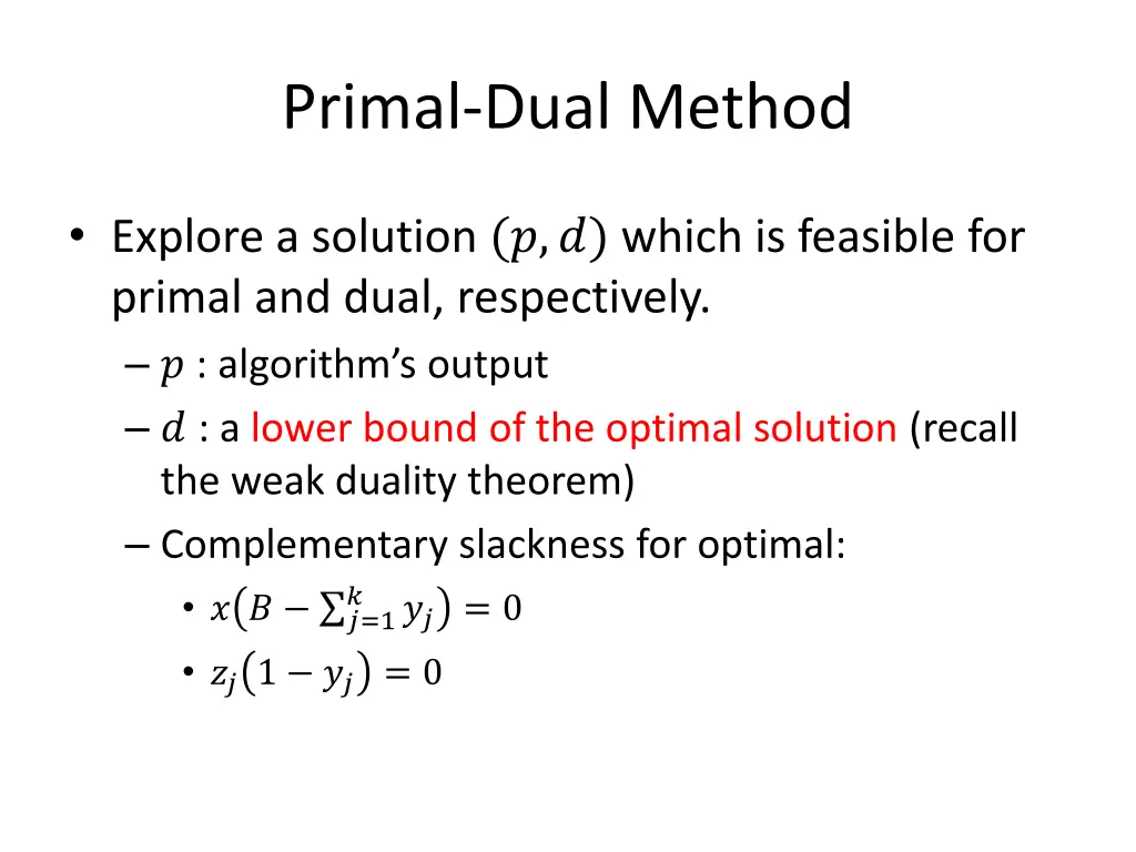 primal dual method 1