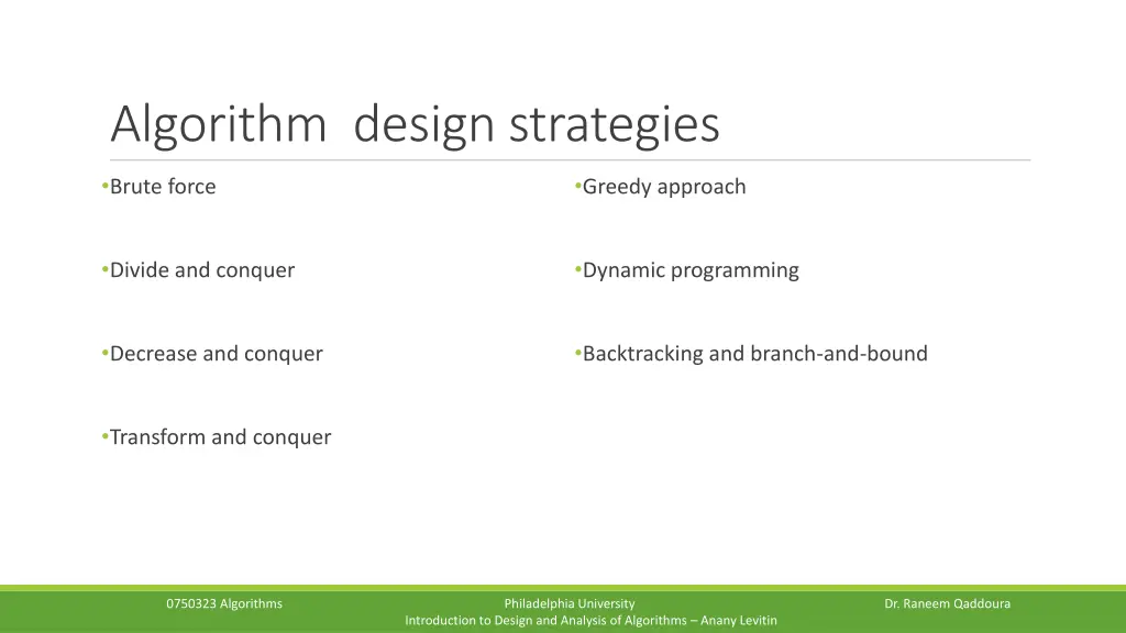 algorithm design strategies