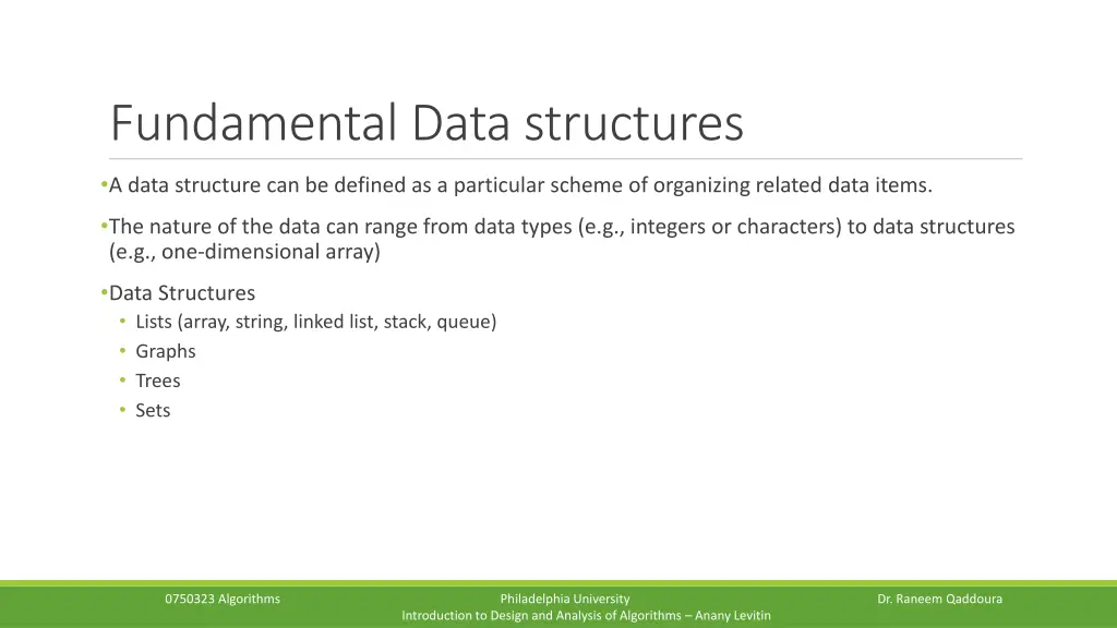 fundamental data structures