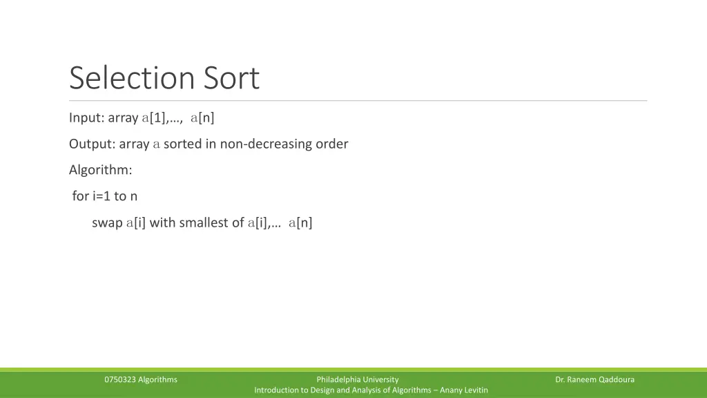 selection sort