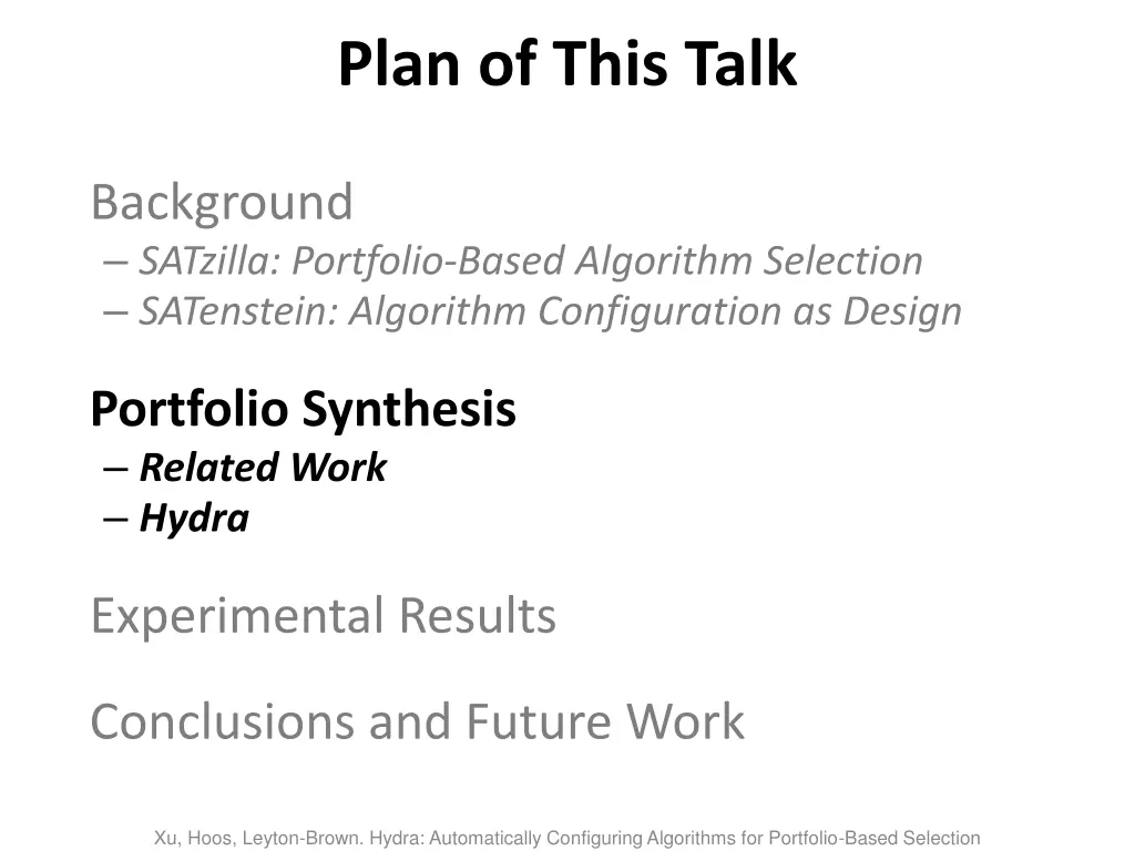 plan of this talk 1