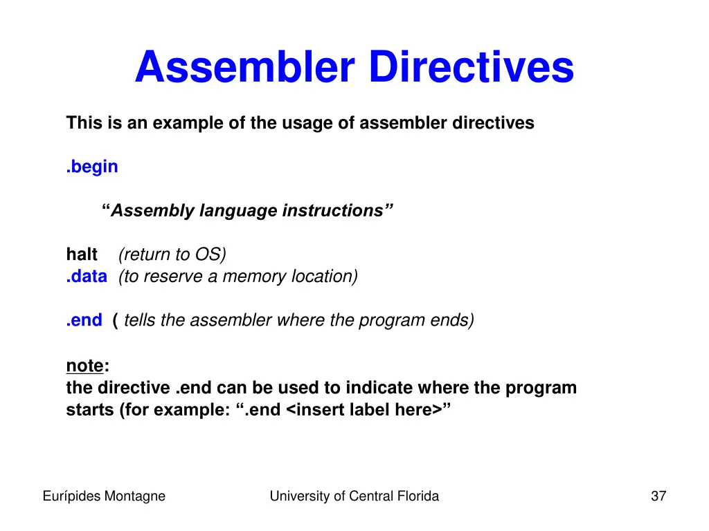 assembler directives 1