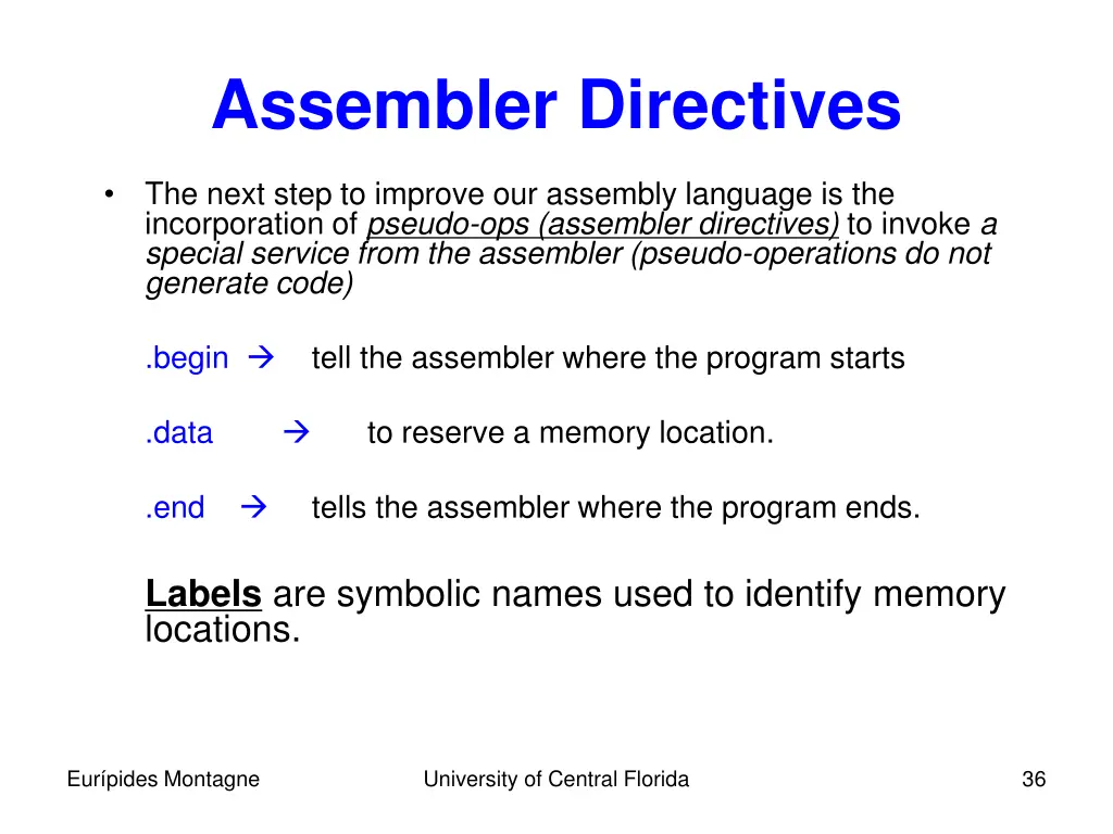 assembler directives