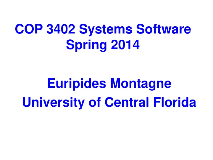 cop 3402 systems software spring 2014