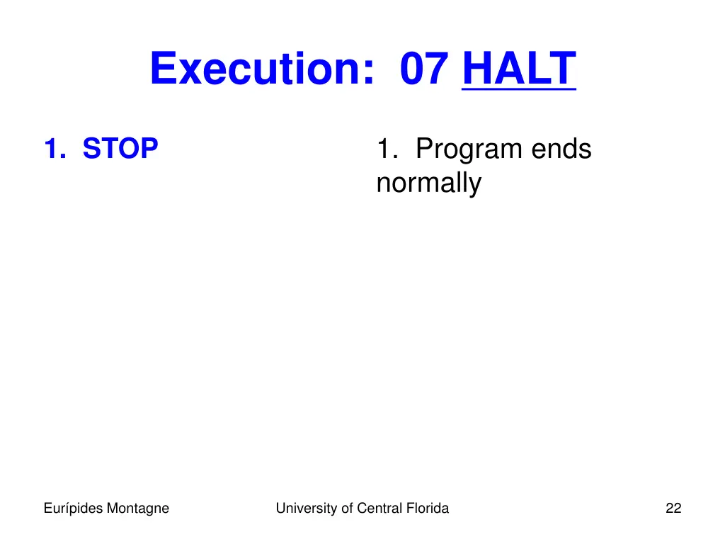 execution 07 halt