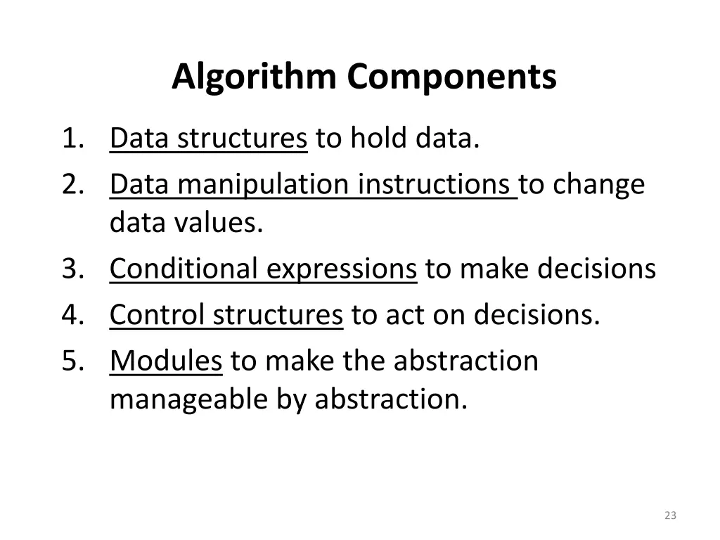 algorithm components