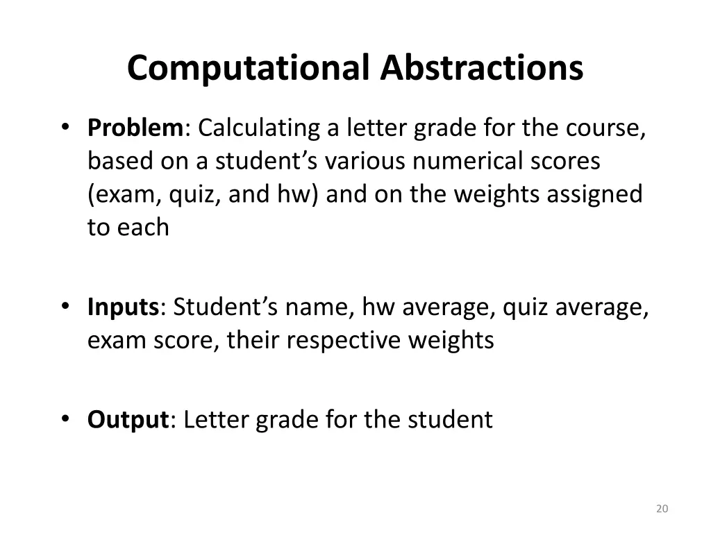 computational abstractions