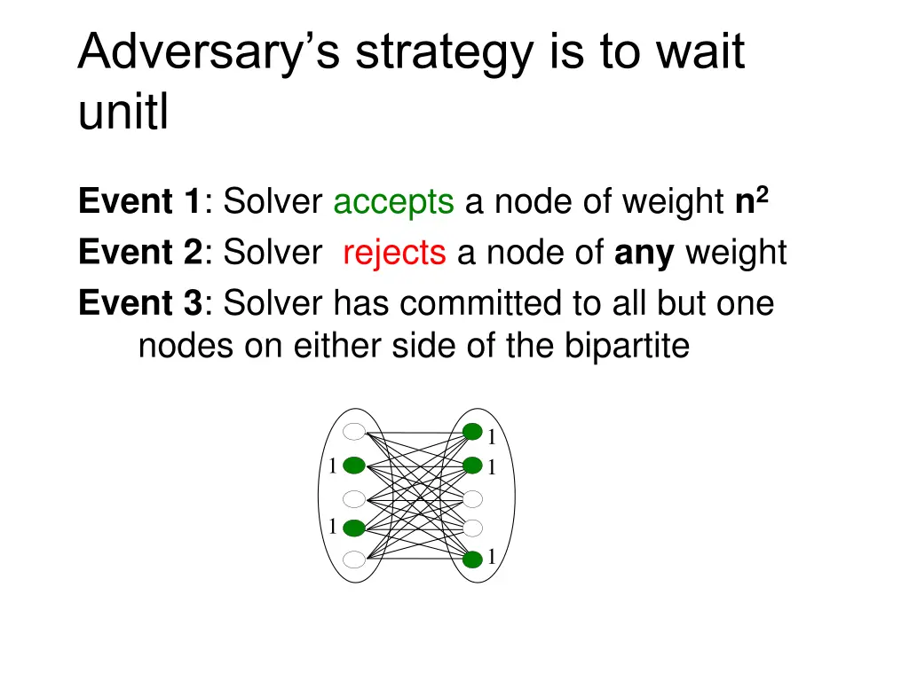 adversary s strategy is to wait unitl