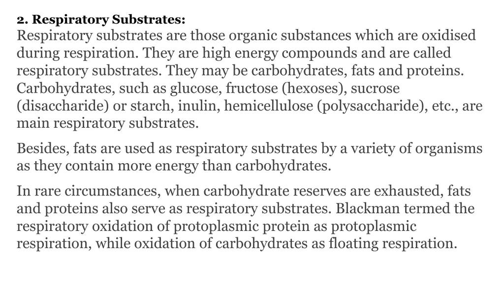 2 respiratory substrates respiratory substrates