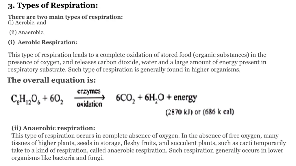 3 types of respiration