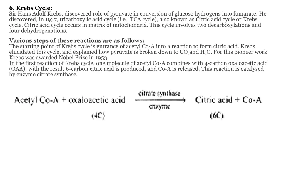 6 krebs cycle sir hans adolf krebs discovered