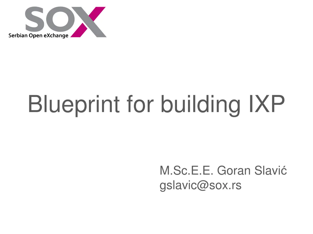 blueprint for building ixp