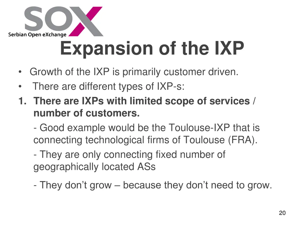 expansion of the ixp