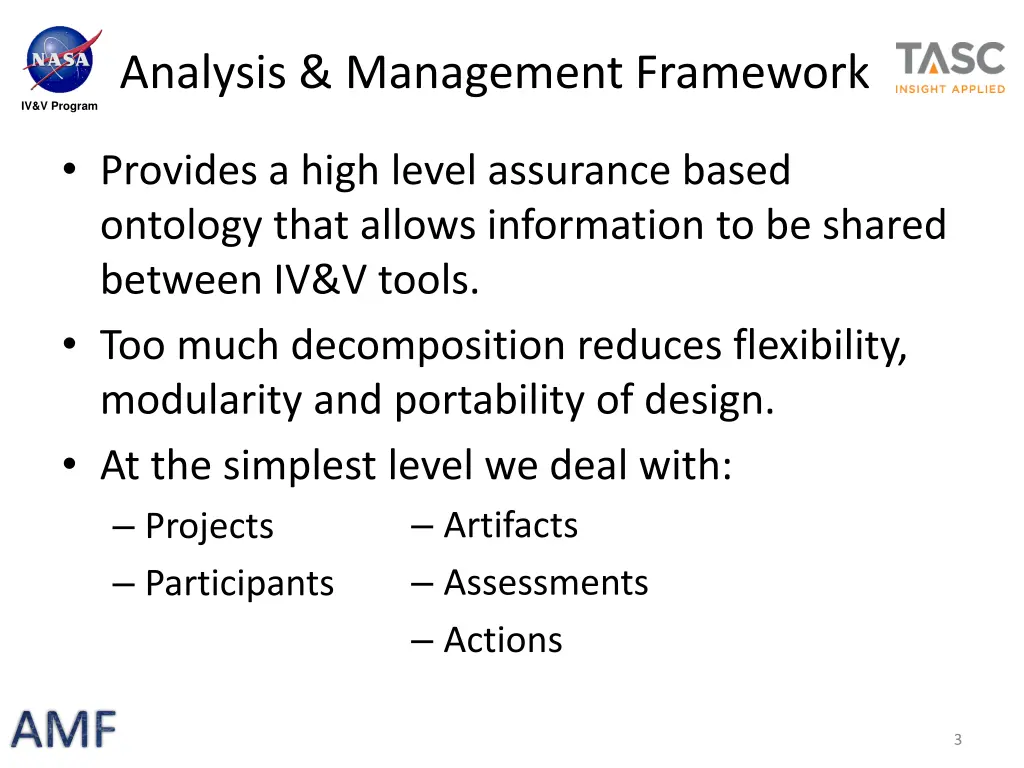 analysis management framework