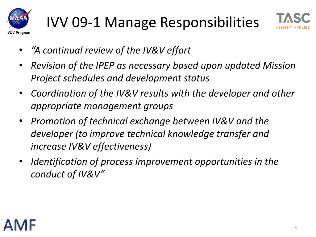 ivv 09 1 manage responsibilities