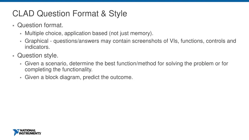 clad question format style