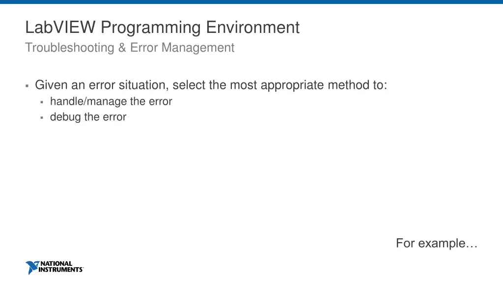 labview programming environment troubleshooting