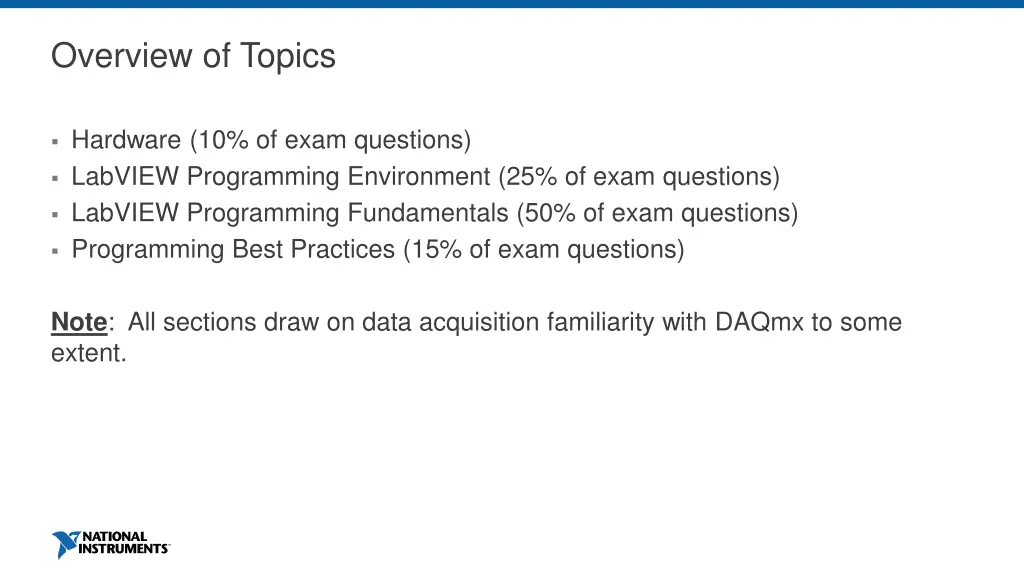 overview of topics