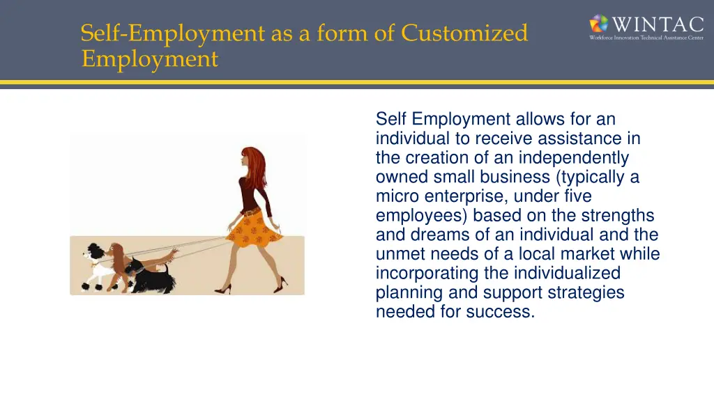 self employment as a form of customized employment