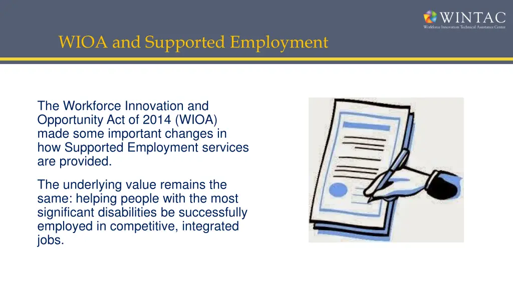 wioa and supported employment