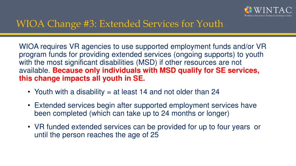 wioa change 3 extended services for youth