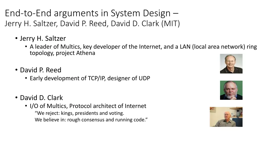 end to end arguments in system design jerry