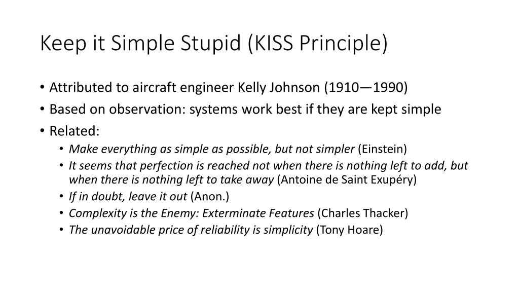 keep it simple stupid kiss principle