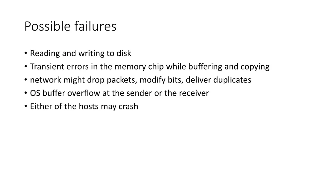 possible failures