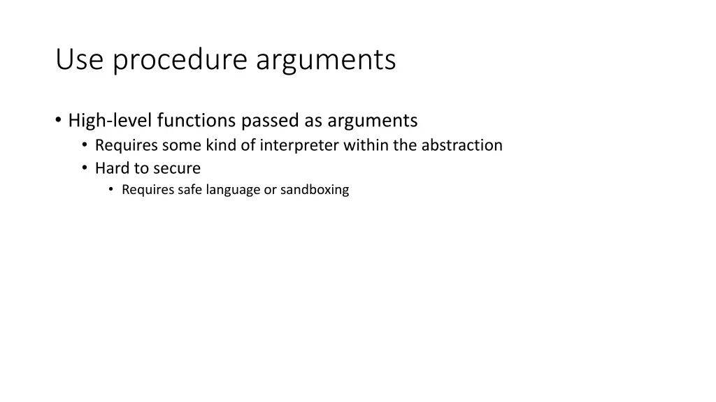 use procedure arguments