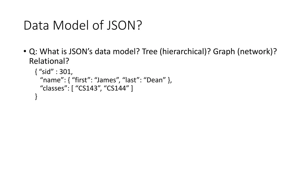 data model of json