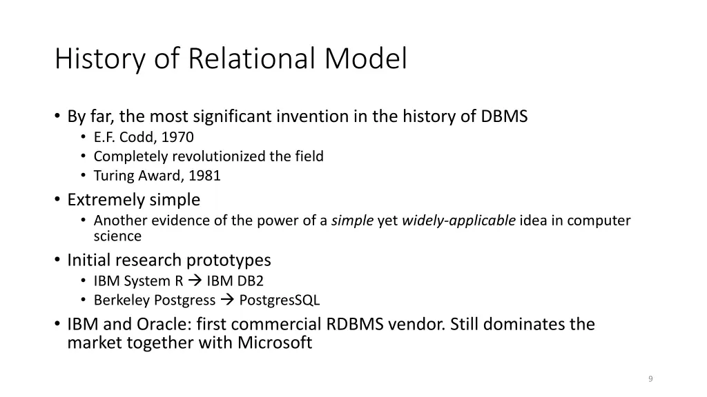 history of relational model