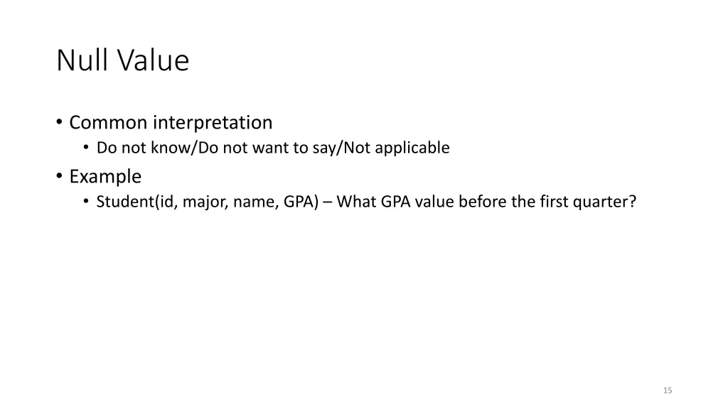 null value