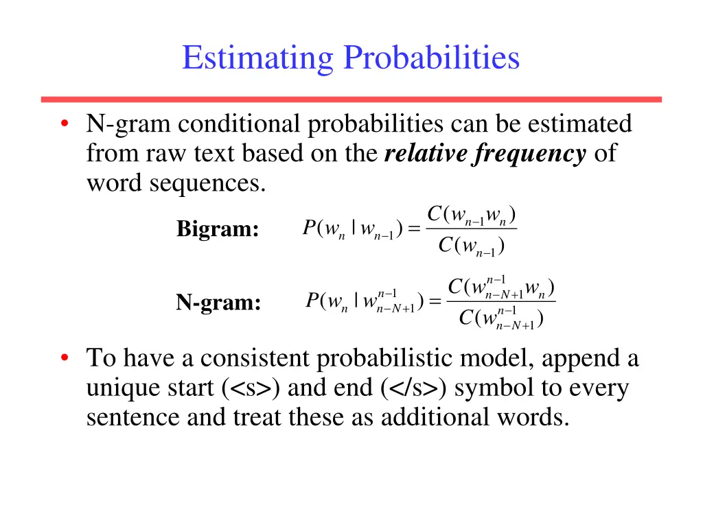 estimating probabilities