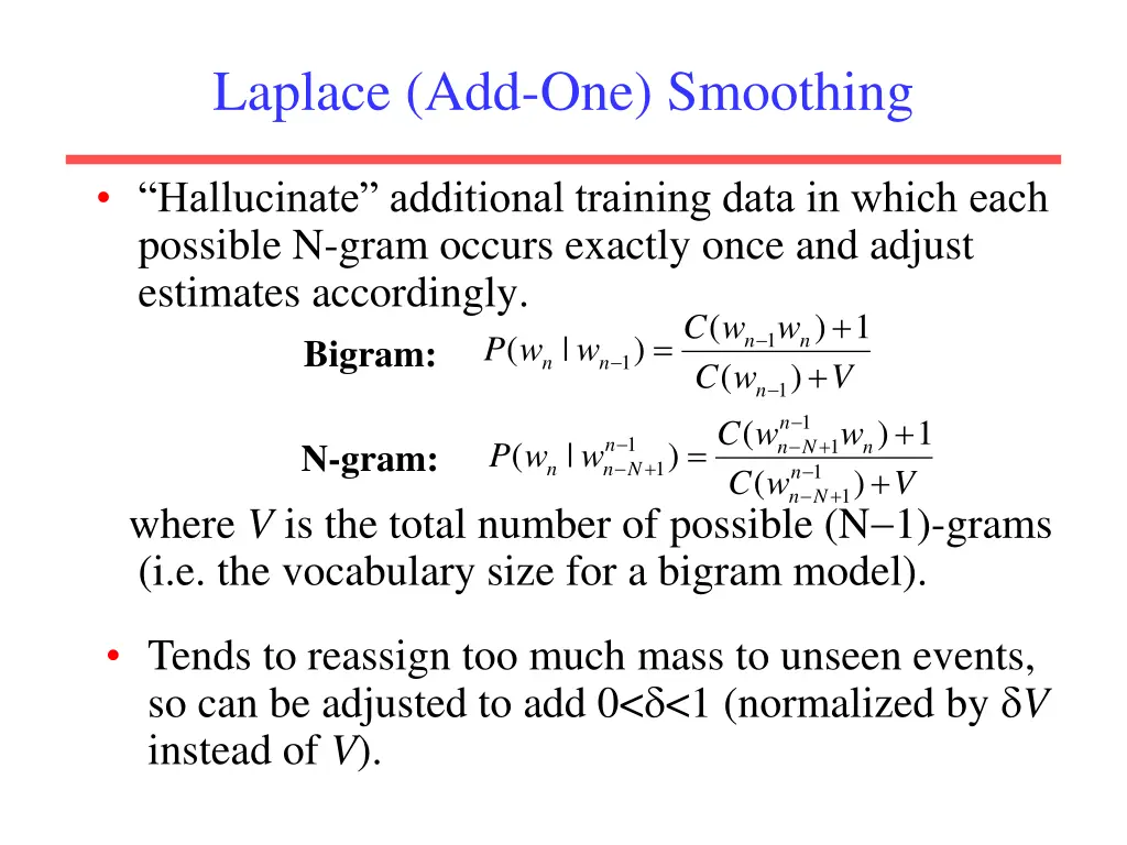 laplace add one smoothing
