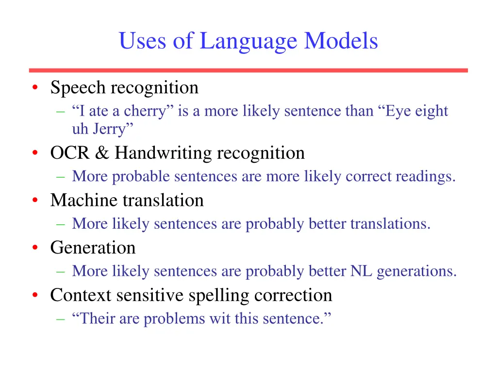 uses of language models