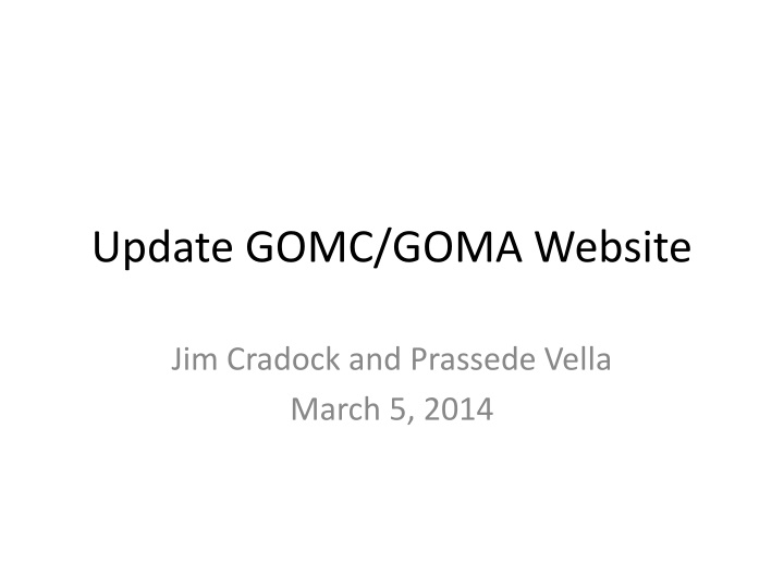 update gomc goma website