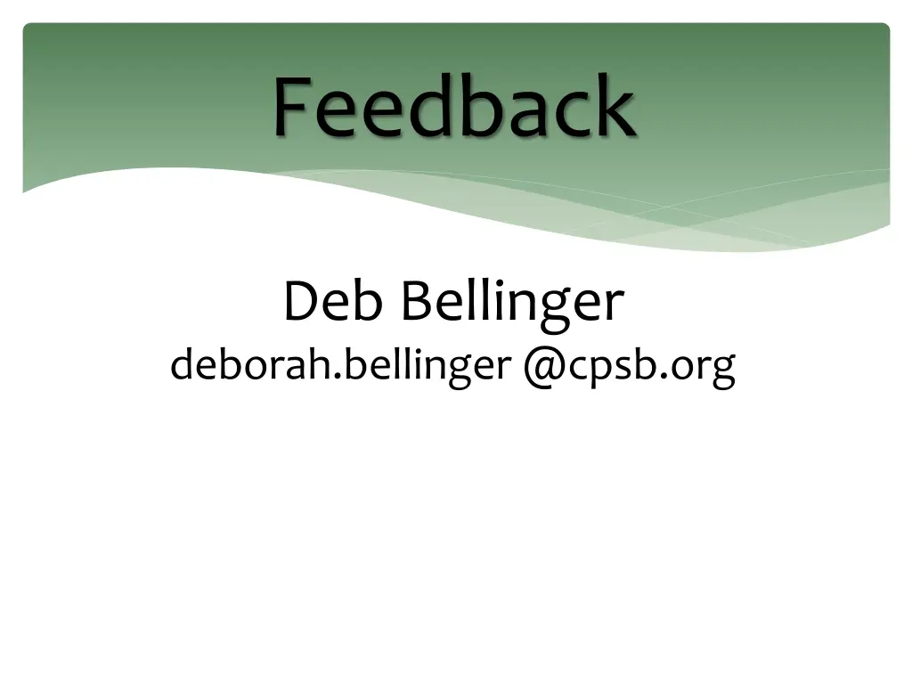 feedback
