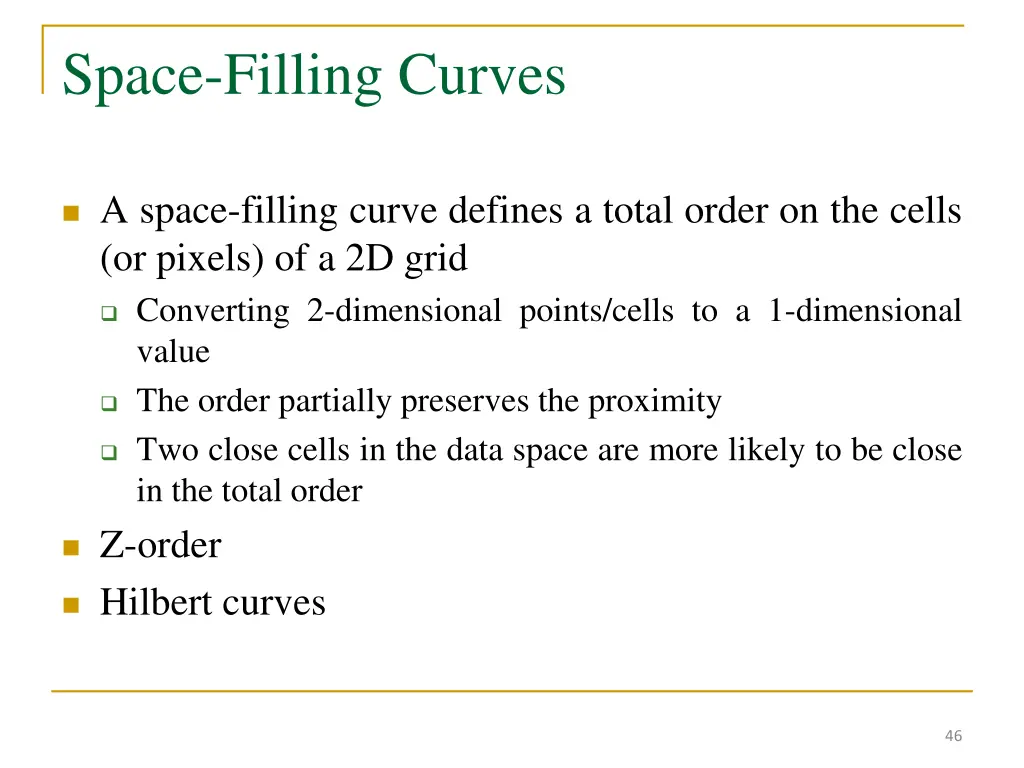 space filling curves