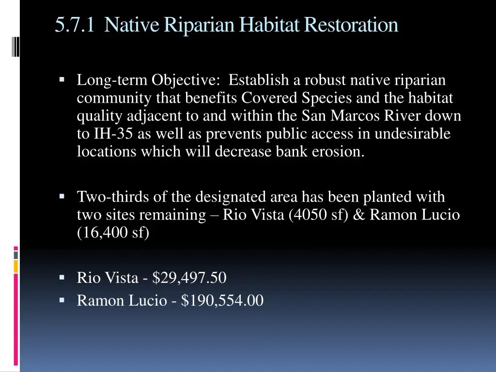 5 7 1 native riparian habitat restoration